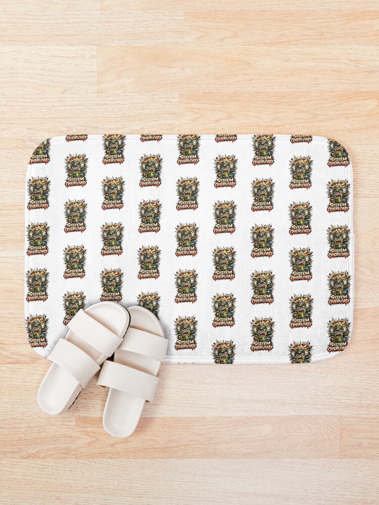 Thumbnail 1 of 6, Bath Mat, System Overload designed and sold by DesignTeamHub.