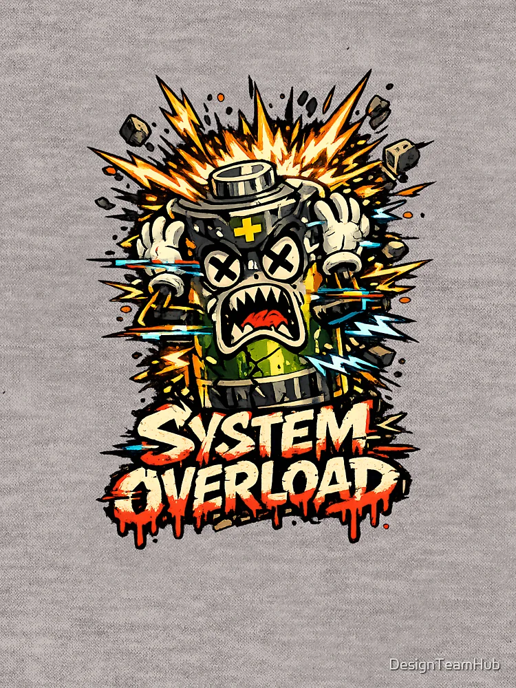 Thumbnail 6 of 6, Lightweight Hoodie, System Overload designed and sold by DesignTeamHub.