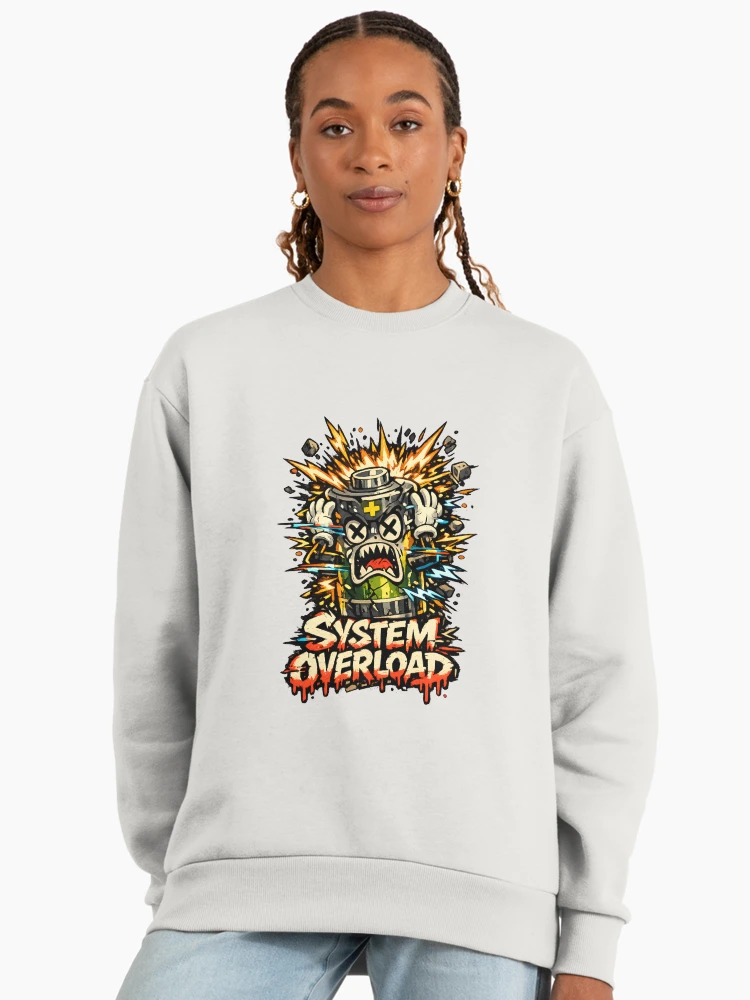 Thumbnail 3 of 6, Premium Oversized Sweatshirt, System Overload designed and sold by DesignTeamHub.