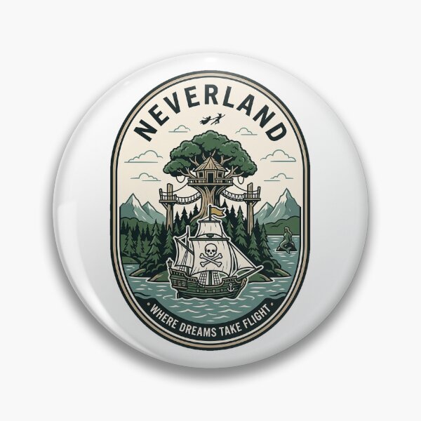 Item preview, Vintage Neverland Pirate Ship Adventure Badge designed and sold by k3rstman1.