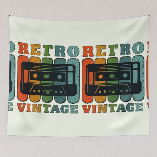 Item preview, Retro Vintage Cassette Tape Rainbow Stripes Distressed 80s 90s Music Design  designed and sold by arifali786.