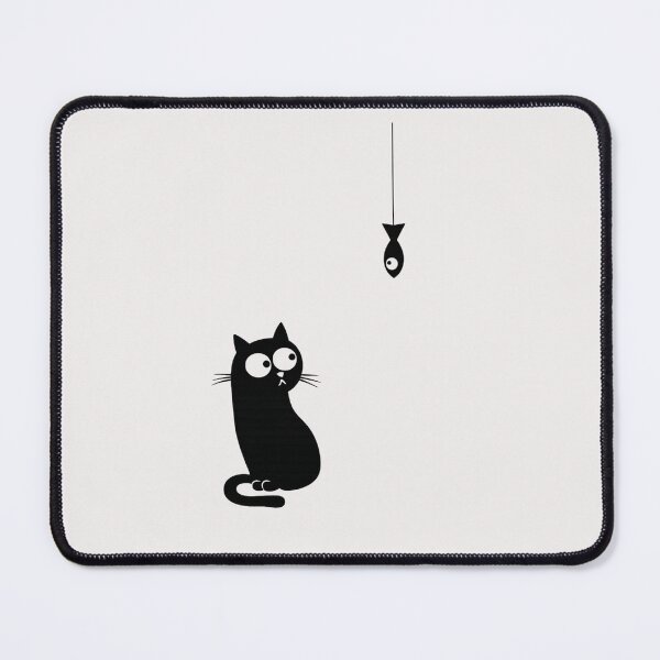 Item preview, Cute Black Cat and Fish Minimalist Design | Funny Cat Lover Sticker & T-Shirt designed and sold by designerr23 ⭐⭐⭐⭐⭐.