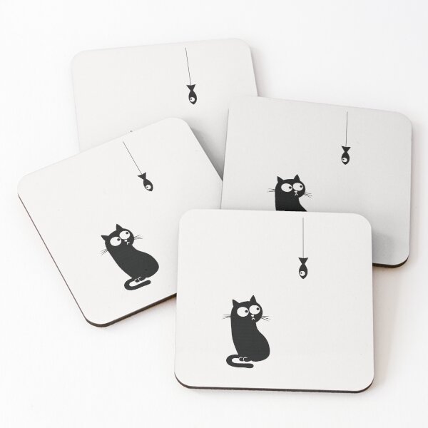 Item preview, Cute Black Cat and Fish Minimalist Design | Funny Cat Lover Sticker & T-Shirt designed and sold by designerr23 ⭐⭐⭐⭐⭐.
