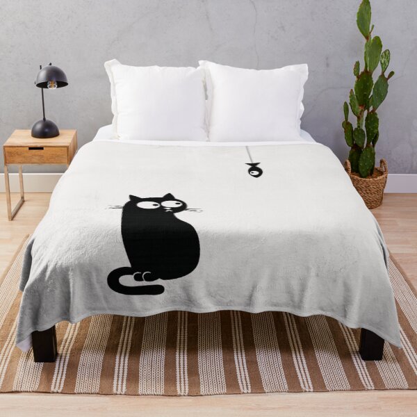 Item preview, Cute Black Cat and Fish Minimalist Design | Funny Cat Lover Sticker & T-Shirt designed and sold by designerr23 ⭐⭐⭐⭐⭐.
