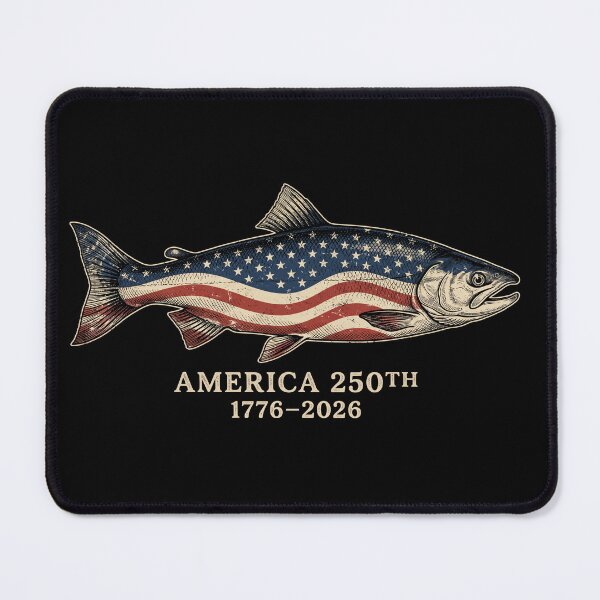 Item preview, America 250th Salmon | Patriotic Fishing Bicentennial 1776–2026 Design designed and sold by ArcaneArtistry.