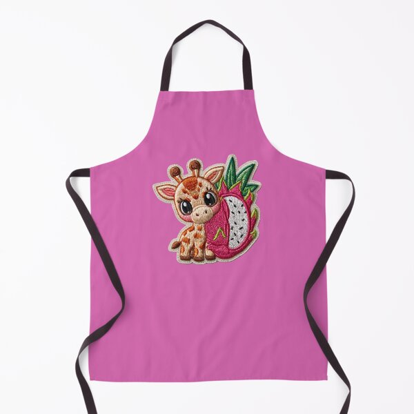 Item preview, Cute Giraffe Dragon Fruit Embroidery Patch designed and sold by MegaNovaArt.