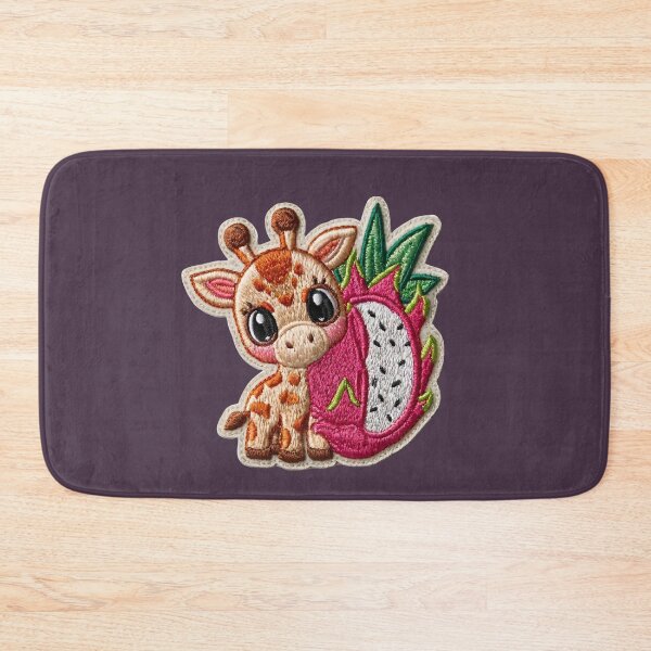 Item preview, Cute Giraffe Dragon Fruit Embroidery Patch designed and sold by MegaNovaArt.