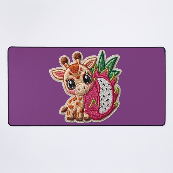 Item preview, Cute Giraffe Dragon Fruit Embroidery Patch designed and sold by MegaNovaArt.