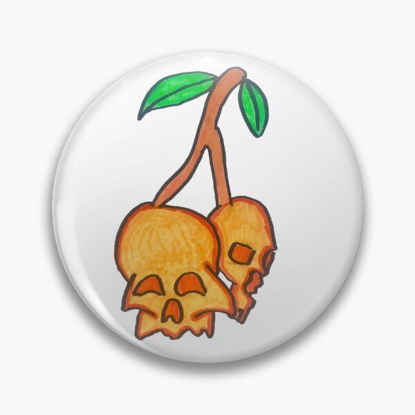 Item preview, A pair of hot orange cherry skulls designed and sold by Decemberdragon.