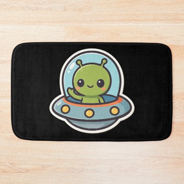 Item preview, Cute Green Alien And UFO designed and sold by YnMstudio25.