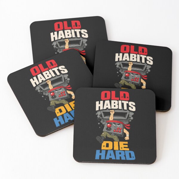 Item preview, Old Habits Die Hard Funny Retro Gaming Design designed and sold by TeeTimeTreasure.