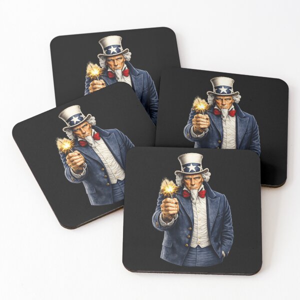 Item preview, Funny Uncle Sam Holding Sparkler Patriotic Fourth of July Design designed and sold by TheTrendsDesk.