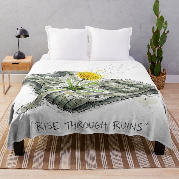 Item preview, Rise Through Ruins - Ukrainian Resilience Watercolor Art designed and sold by SoulPT.