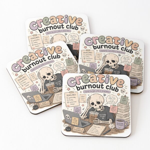 Item preview, Creative Burnout Club Funny Skeleton Graphic designed and sold by Pixel Hawk.