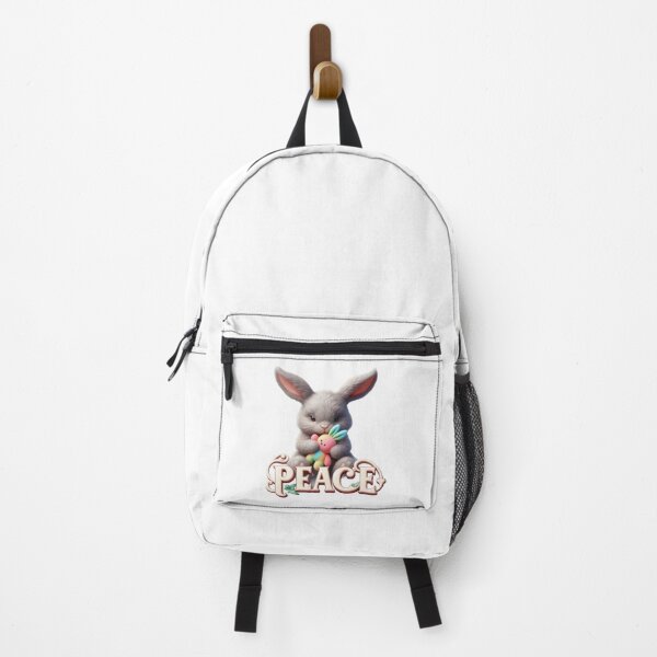 Item preview, Gray Rabbit Holding a Colorful Stuffed Bunny designed and sold by Artdrop62.