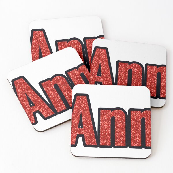 Item preview, Ann Girl Name Red Rhinestone Texture designed and sold by TheIconSmith.