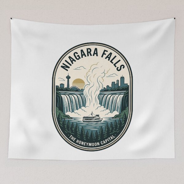 Item preview, Vintage Niagara Falls Honeymoon Capital Travel Poster designed and sold by k3rstman1.