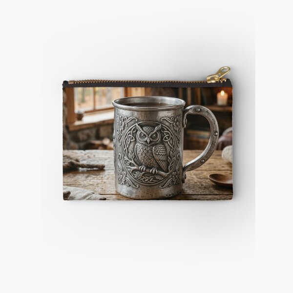 Item preview, Mystic Owl Embossed Metal Mug Art designed and sold by BlueMandarin.