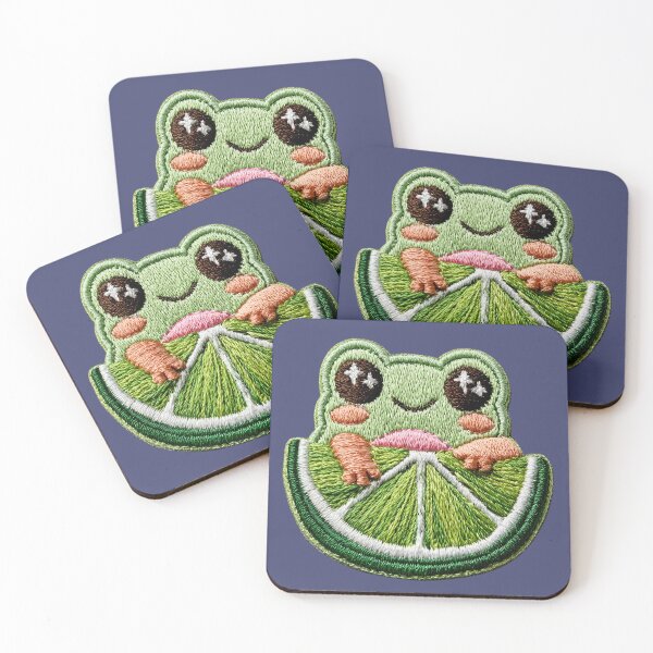 Item preview, Cute Frog Lime Embroidery Patch designed and sold by MegaNovaArt.