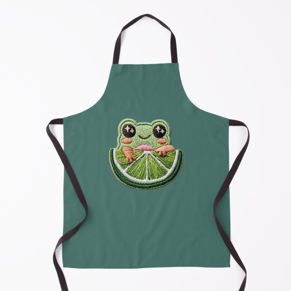Item preview, Cute Frog Lime Embroidery Patch designed and sold by MegaNovaArt.