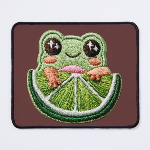 Item preview, Cute Frog Lime Embroidery Patch designed and sold by MegaNovaArt.