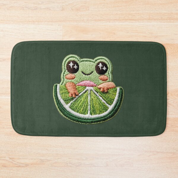 Item preview, Cute Frog Lime Embroidery Patch designed and sold by MegaNovaArt.