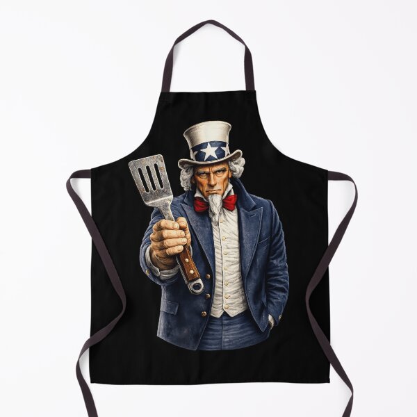 Item preview, BBQ Grill Master Uncle Sam Patriotic Barbecue Design designed and sold by TheTrendsDesk.