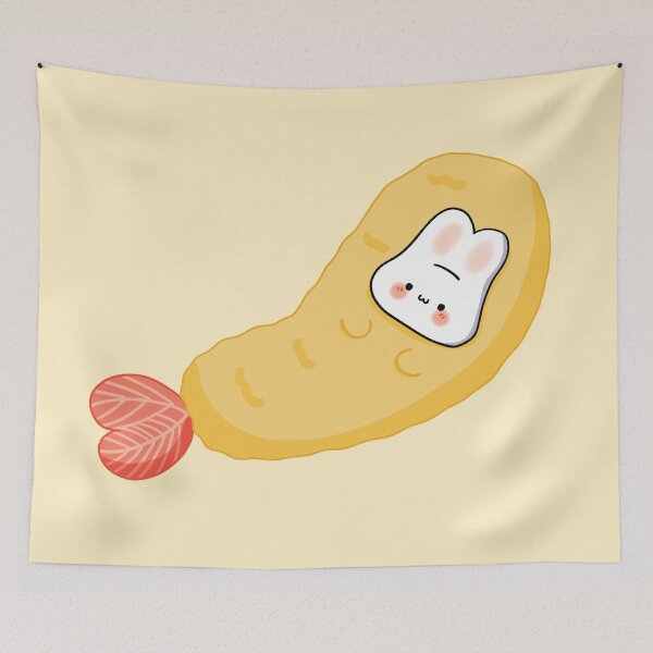 Item preview, Kawaii Bunny Rabbit in Shrimp Costume Cute Aesthetic Illustration designed and sold by Kimchi-style-.
