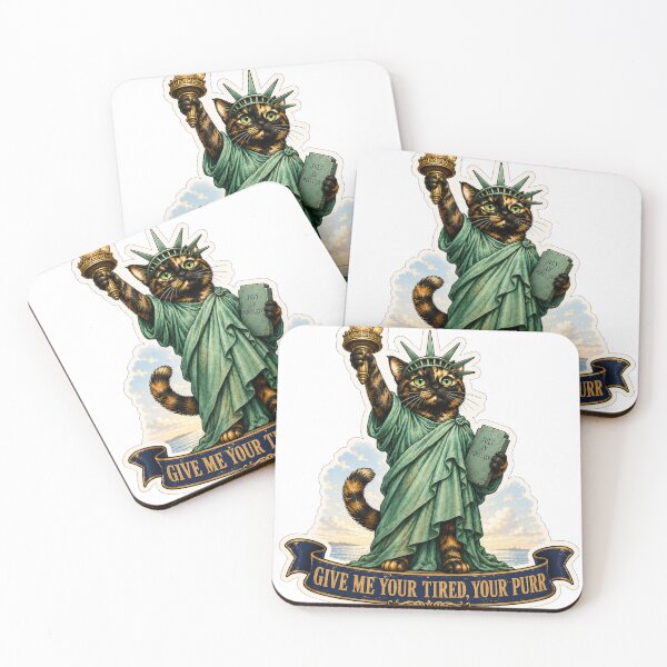 Item preview, Tortoiseshell Cat Statue of Liberty Costume — Funny Patriotic Cat Gift — America 250 Independence Day Cat Lover Shirt Sticker designed and sold by Martin's_Design.