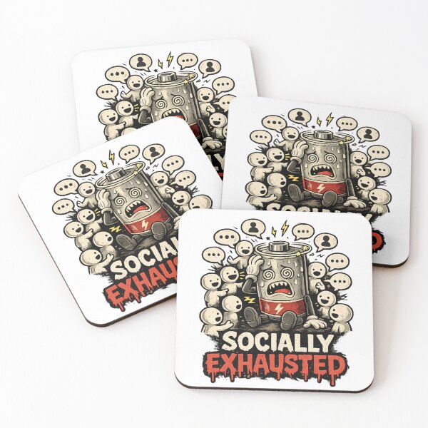 Item preview, Socially Exhausted designed and sold by DesignTeamHub.