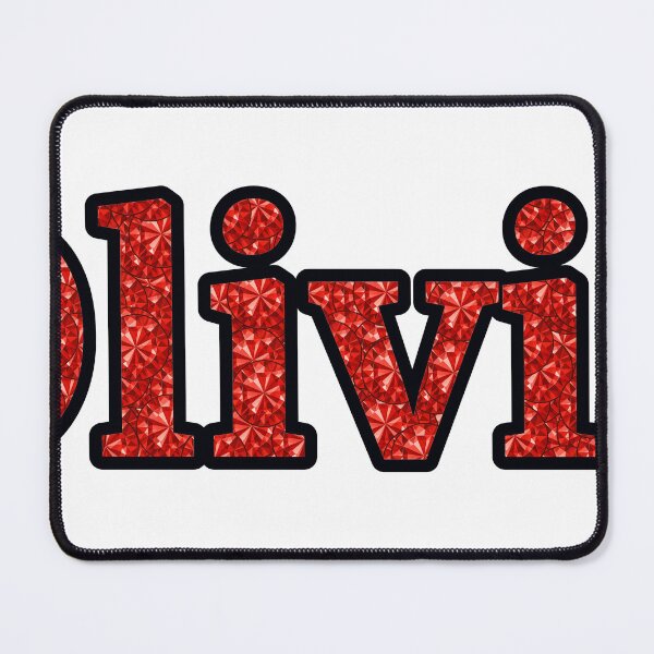Item preview, Olivia Girl Name Red Rhinestone Texture designed and sold by TheIconSmith.