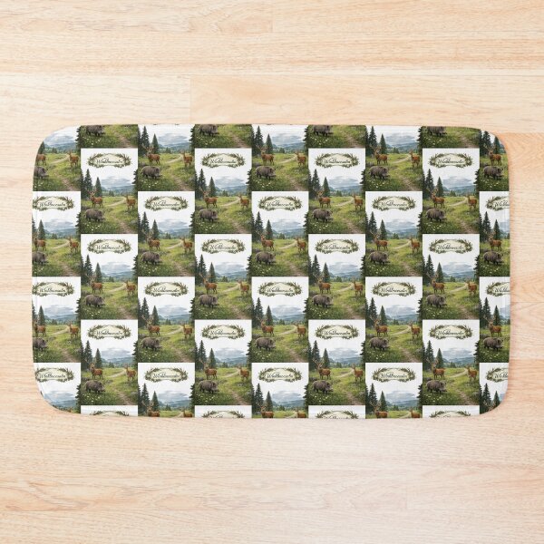 Item preview, Winklmoosalm Wildlife Alpine Meadow Art Print with Deer and Wild Boar designed and sold by Hookesmode.