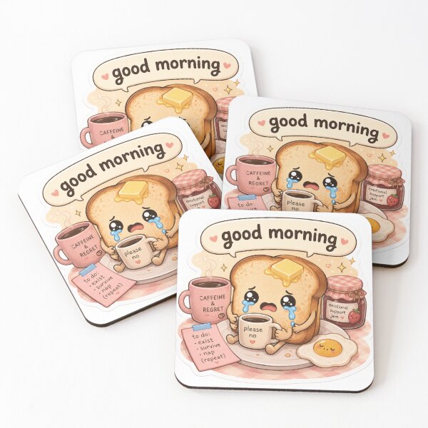 Item preview, Good Morning Funny Coffee Toast Graphic designed and sold by Pixel Hawk.
