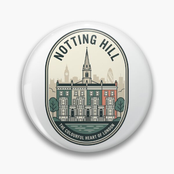 Item preview, Vintage Notting Hill London Colorful Houses Badge designed and sold by k3rstman1.