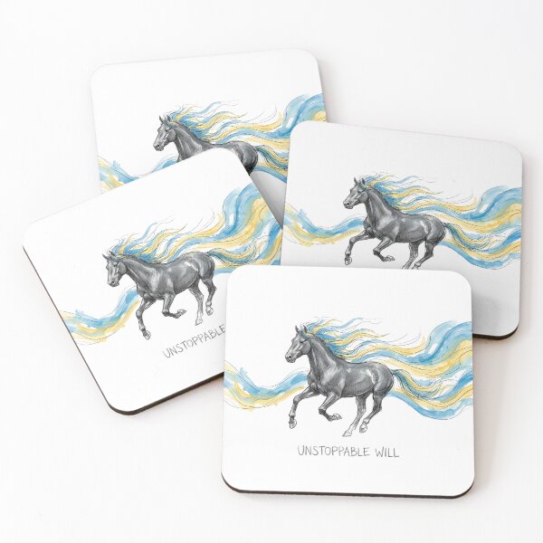 Item preview, Unstoppable Will - Ukrainian Running Horse Watercolor Art designed and sold by SoulPT.