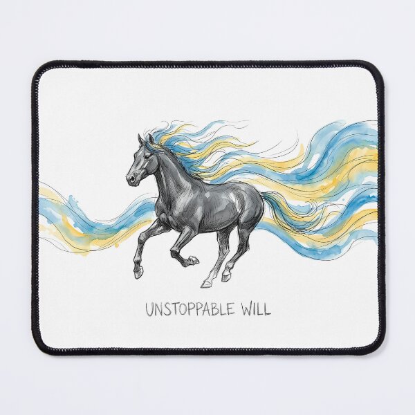 Item preview, Unstoppable Will - Ukrainian Running Horse Watercolor Art designed and sold by SoulPT.