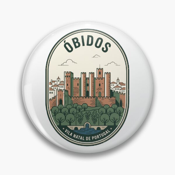 Item preview, Obidos Portugal Medieval Castle Vintage Travel Badge designed and sold by k3rstman1.