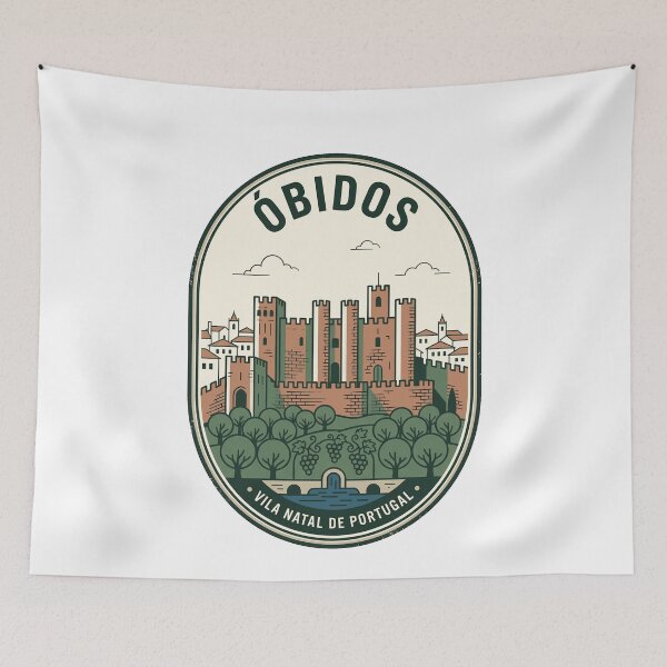 Item preview, Obidos Portugal Medieval Castle Vintage Travel Badge designed and sold by k3rstman1.