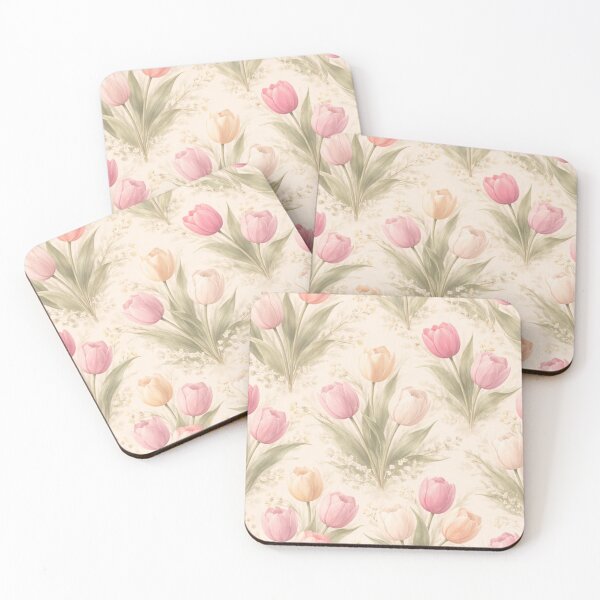 Item preview, Vintage Pastel Tulip Floral Pattern designed and sold by 0606PM.