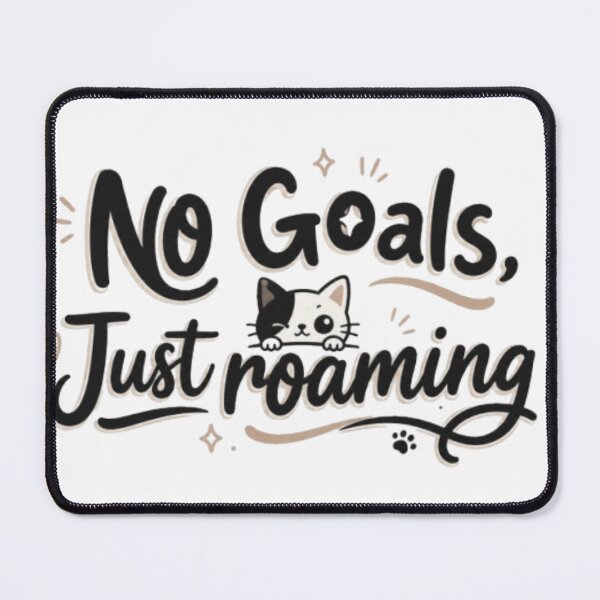 Item preview, No Goals Just Roaming Funny Cat Hat – Cute Cat Quote Dad Hat, Cat Lover Gift Cap designed and sold by IconicDesignsXd.