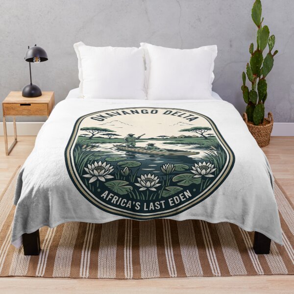 Item preview, Vintage Okavango Delta Botswana Safari Mokoro Scene designed and sold by k3rstman1.
