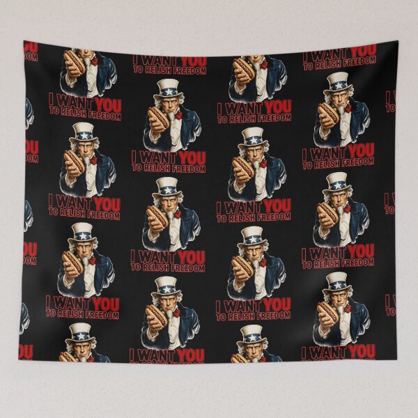 Item preview, Funny Uncle Sam Hot Dog Design designed and sold by TheTrendsDesk.