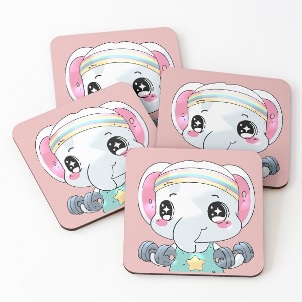 Item preview, Kawaii Elephant Gym Cute Fitness Animal Workout Motivational Sticker designed and sold by AstronautMerch.