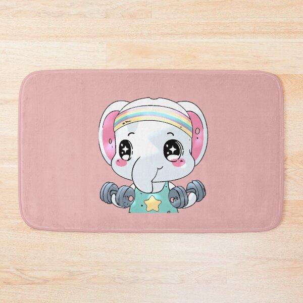 Item preview, Kawaii Elephant Gym Cute Fitness Animal Workout Motivational Sticker designed and sold by AstronautMerch.