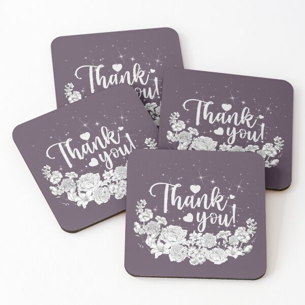 Item preview, Thank you with vintage white flowers designed and sold by Rbnano.