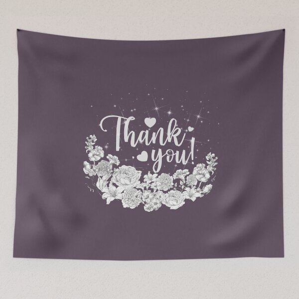 Item preview, Thank you with vintage white flowers designed and sold by Rbnano.
