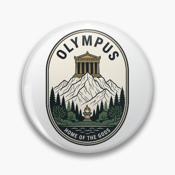 Item preview, Mount Olympus Greek Mythology Temple Mountain Badge designed and sold by k3rstman1.
