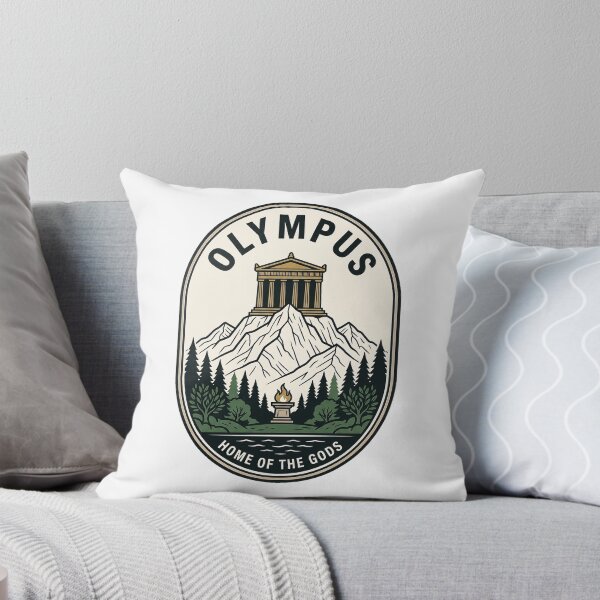 Item preview, Mount Olympus Greek Mythology Temple Mountain Badge designed and sold by k3rstman1.