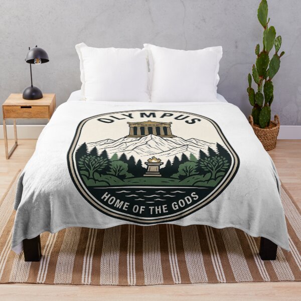 Item preview, Mount Olympus Greek Mythology Temple Mountain Badge designed and sold by k3rstman1.