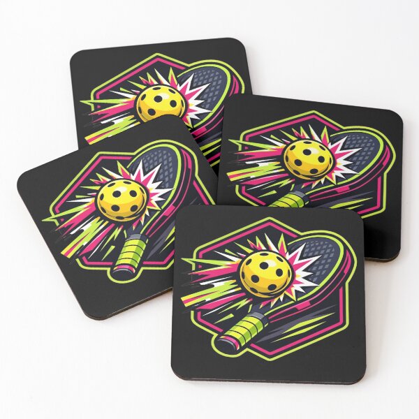 Item preview, Vibrant Pickleball Collision Neon Sports Sticker designed and sold by Timeless Junction.